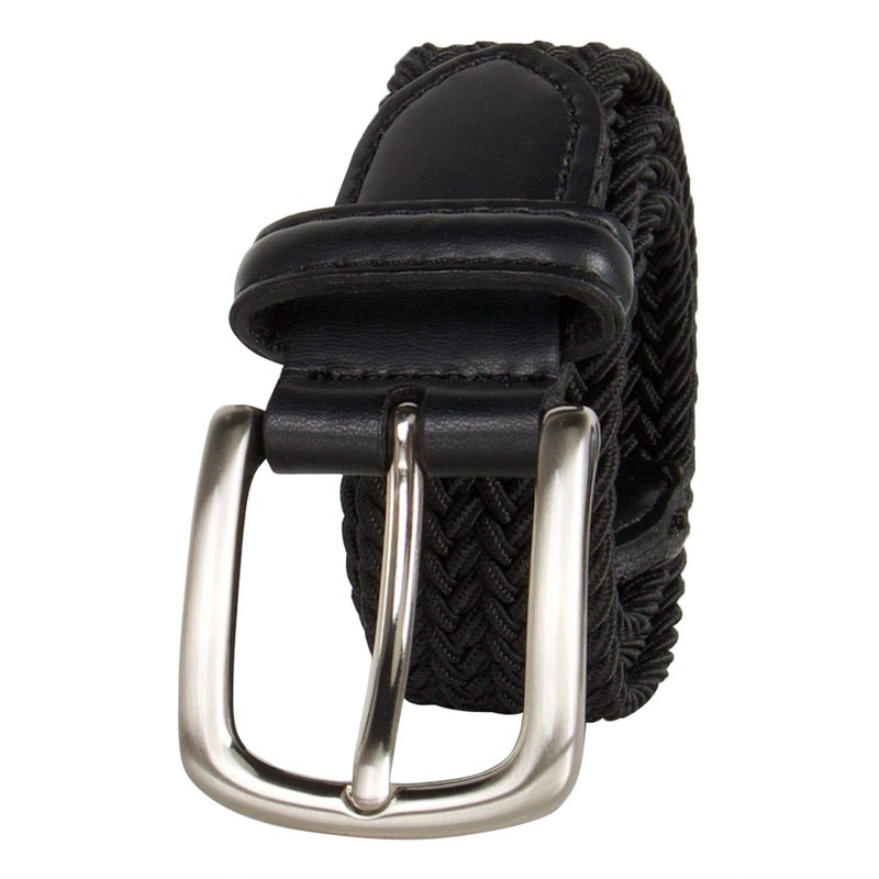 Dockers Big Boys Dockers Big Boys' Braided Elastic-web Stretch Belt, Black, Small - Image 1